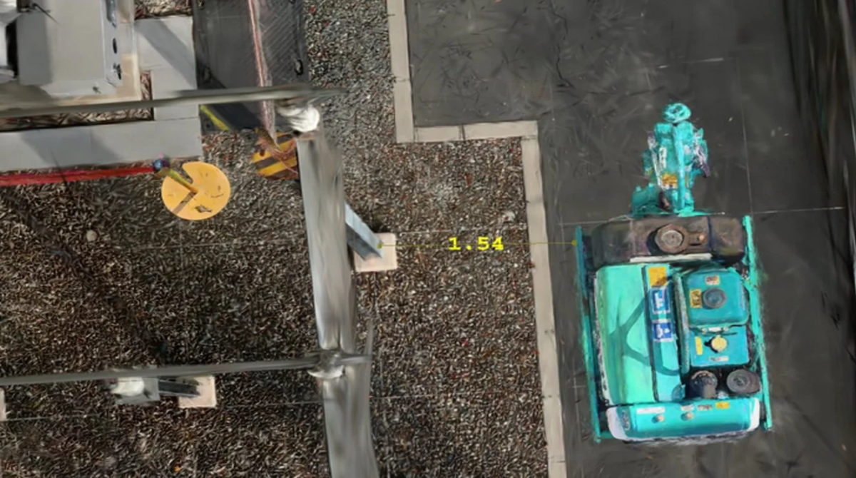 建設現場の空撮、測定値