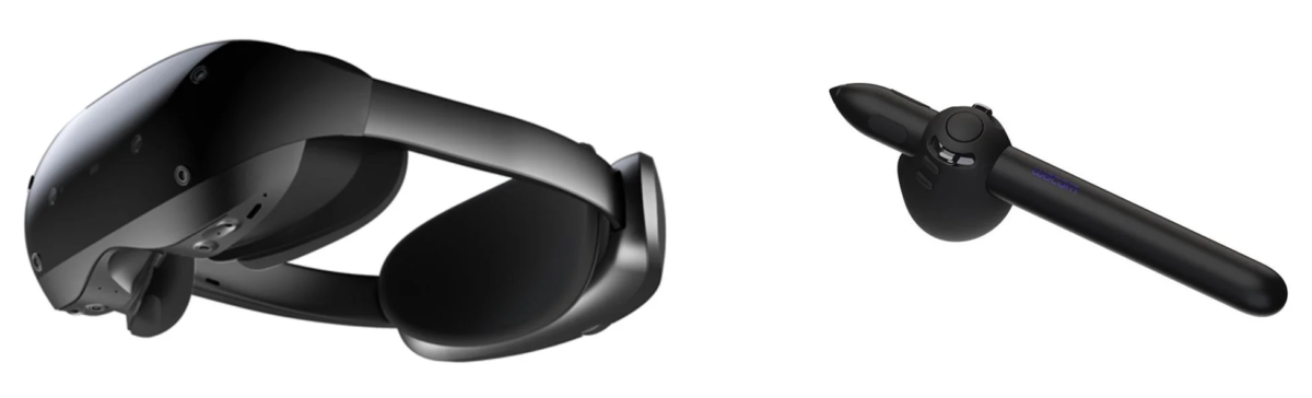VRヘッドセットとスタイラス