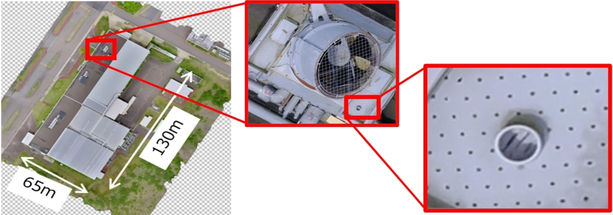 産業施設の航空写真と詳細