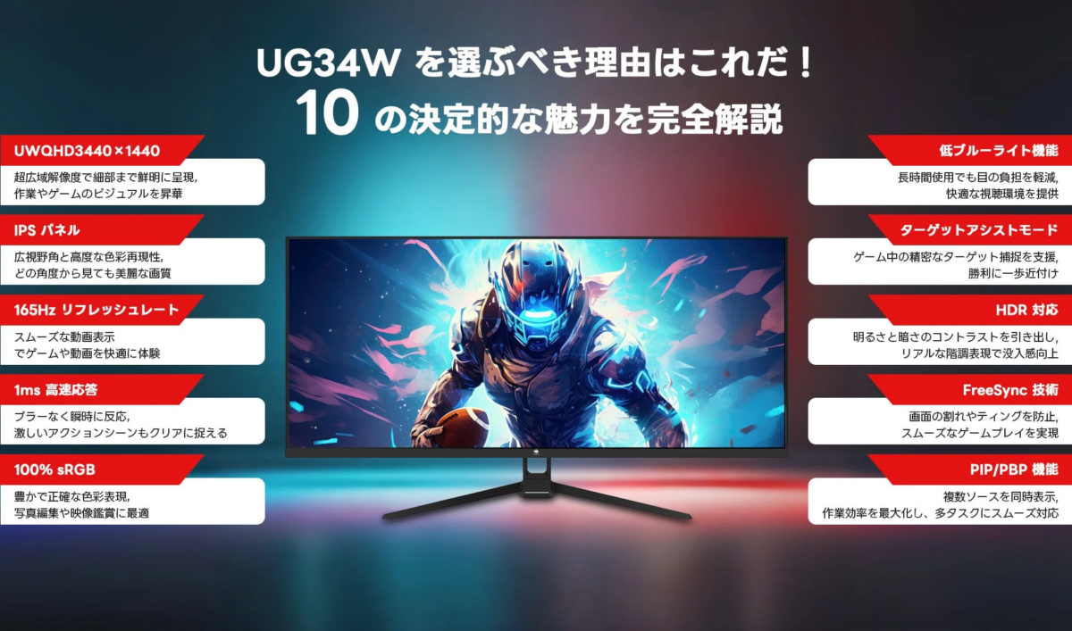 UG34Wの10の魅力