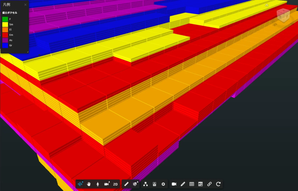 多数のボクセルが描画された3Dグラフのイメージ