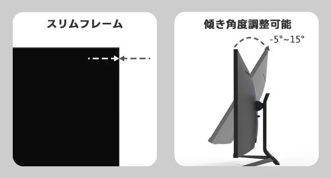 スリムフレームと角度調整