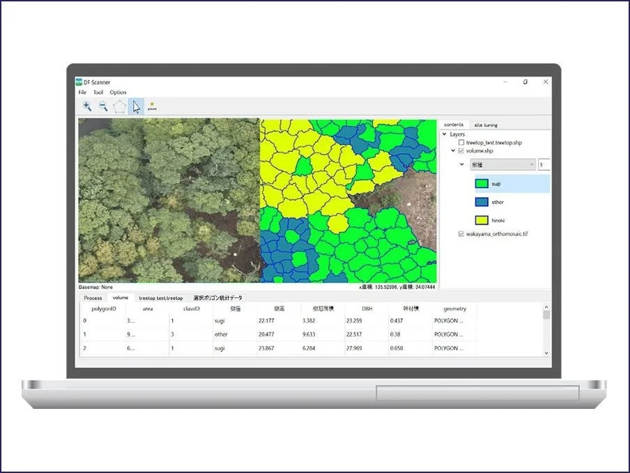 DeepForest 森林解析ソフトウェアの画面
