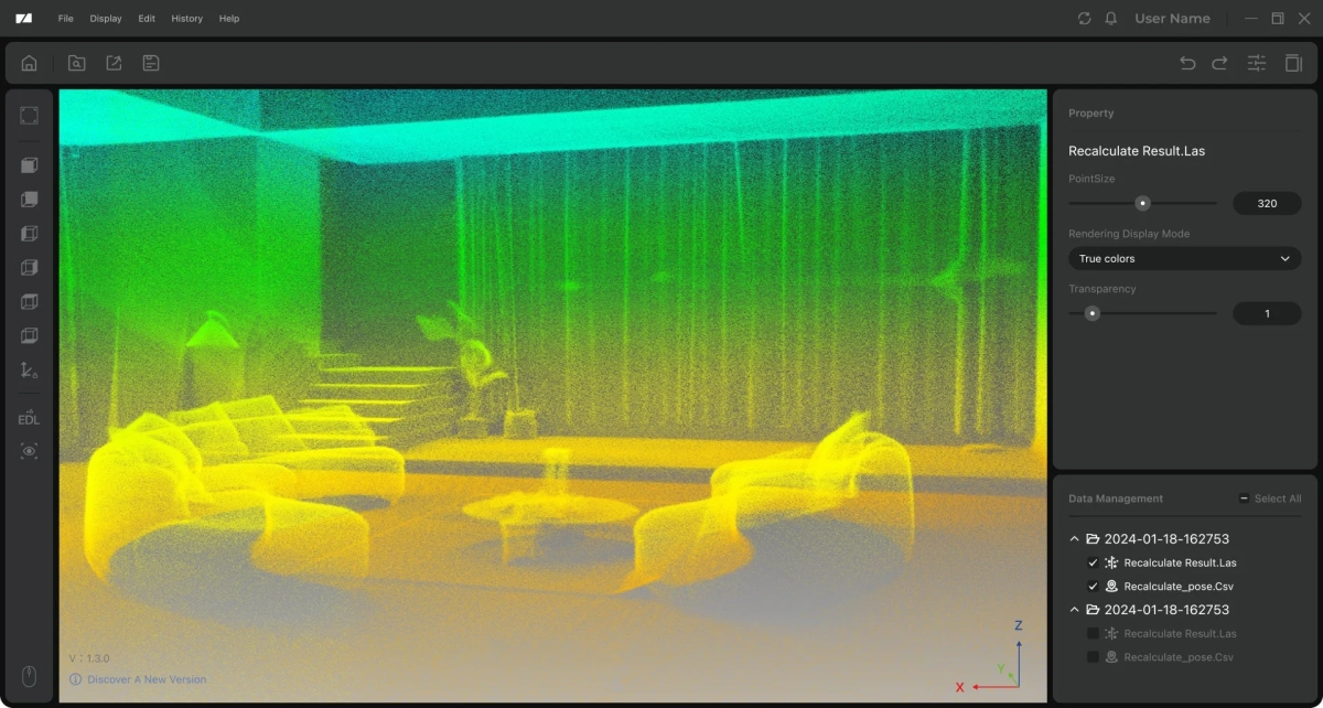 点群データソフトウェア画面