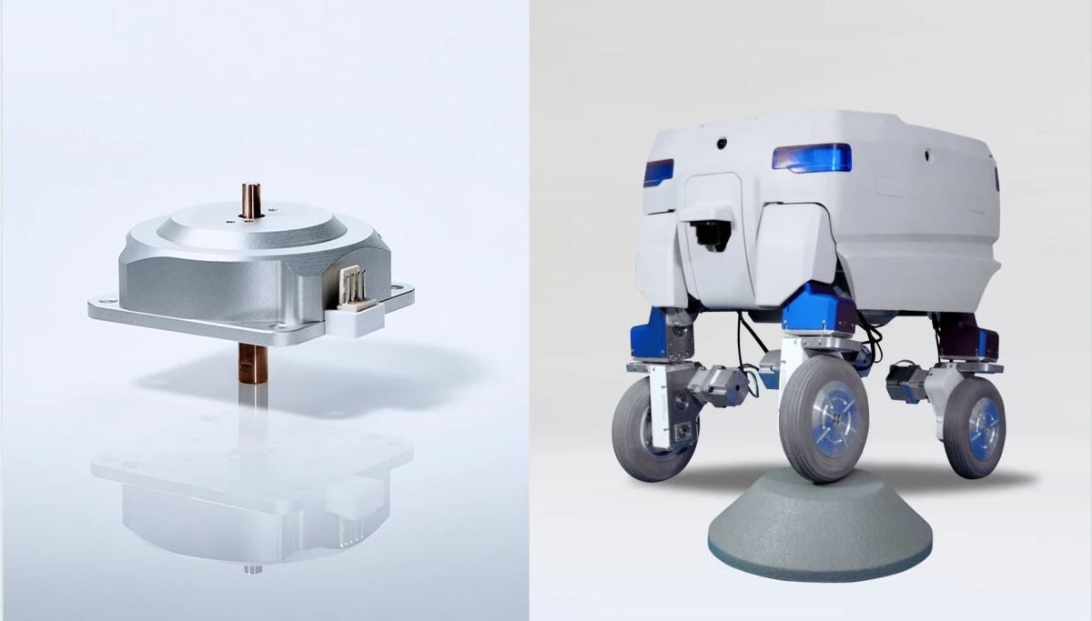 精密なメカニカル部品とロボット