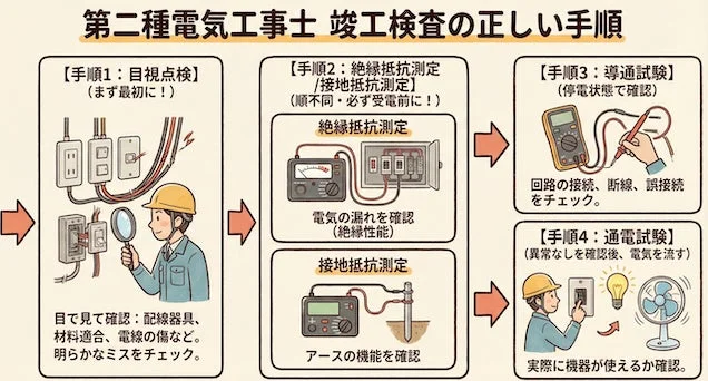 第二種電気工事士 竣工検査の正しい手順