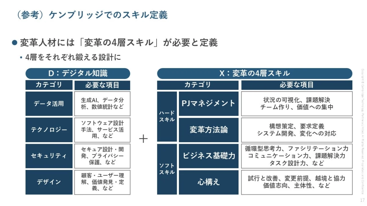 ケンブリッジでのスキル定義