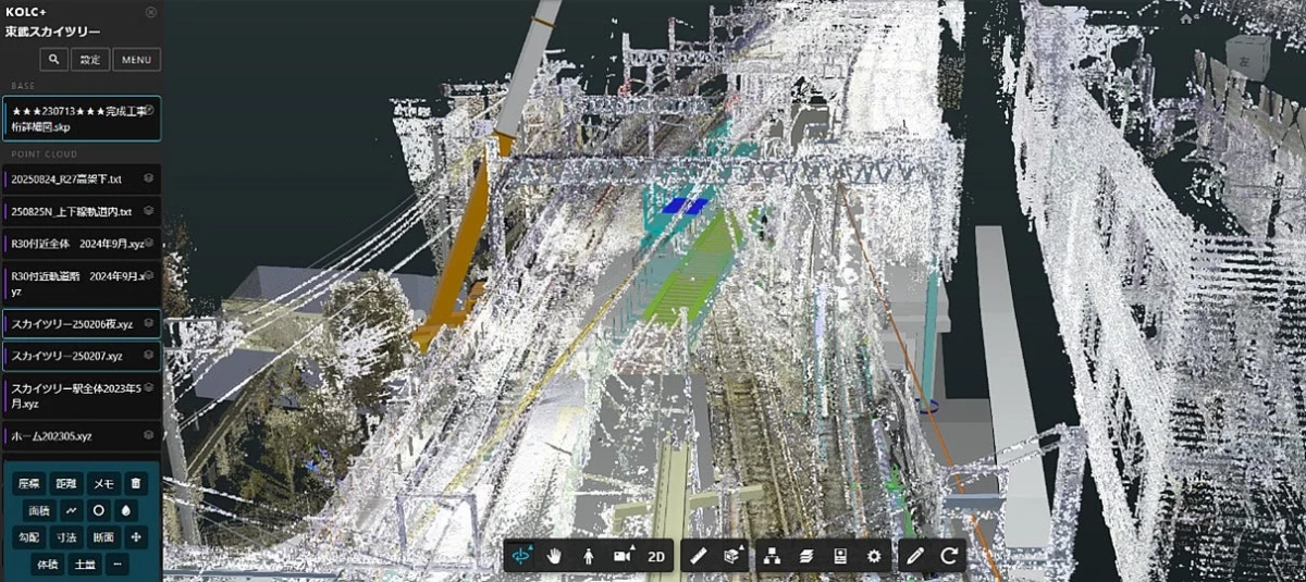 東武スカイツリー駅付近の3D点群データ