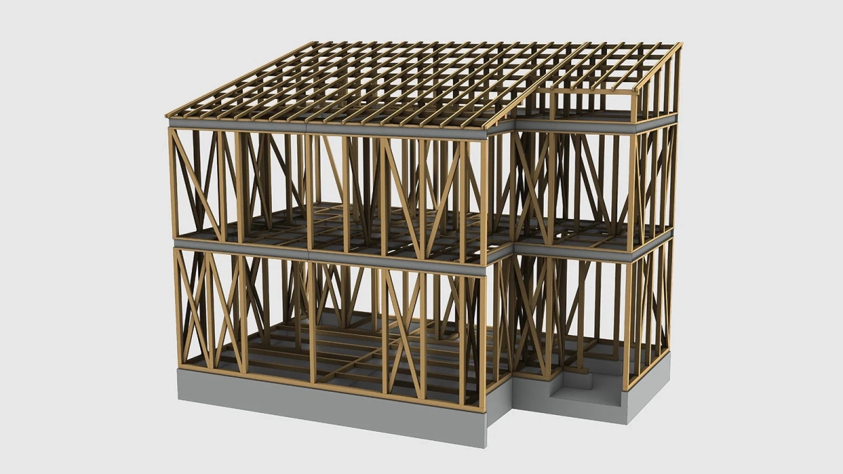 テクノストラクチャーの構造躯体のBIMモデル