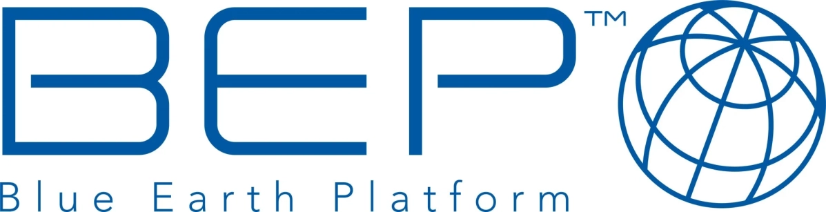 青い文字で「BEP」と「Blue Earth Platform」が書かれたロゴマーク