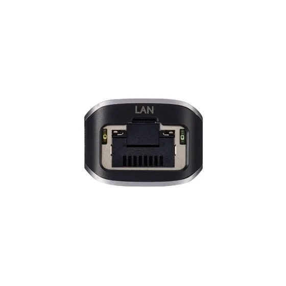 LANポートが中央に配置されたデバイスの一部をクローズアップした画像