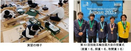 訓練校での実習と技能五輪授賞式