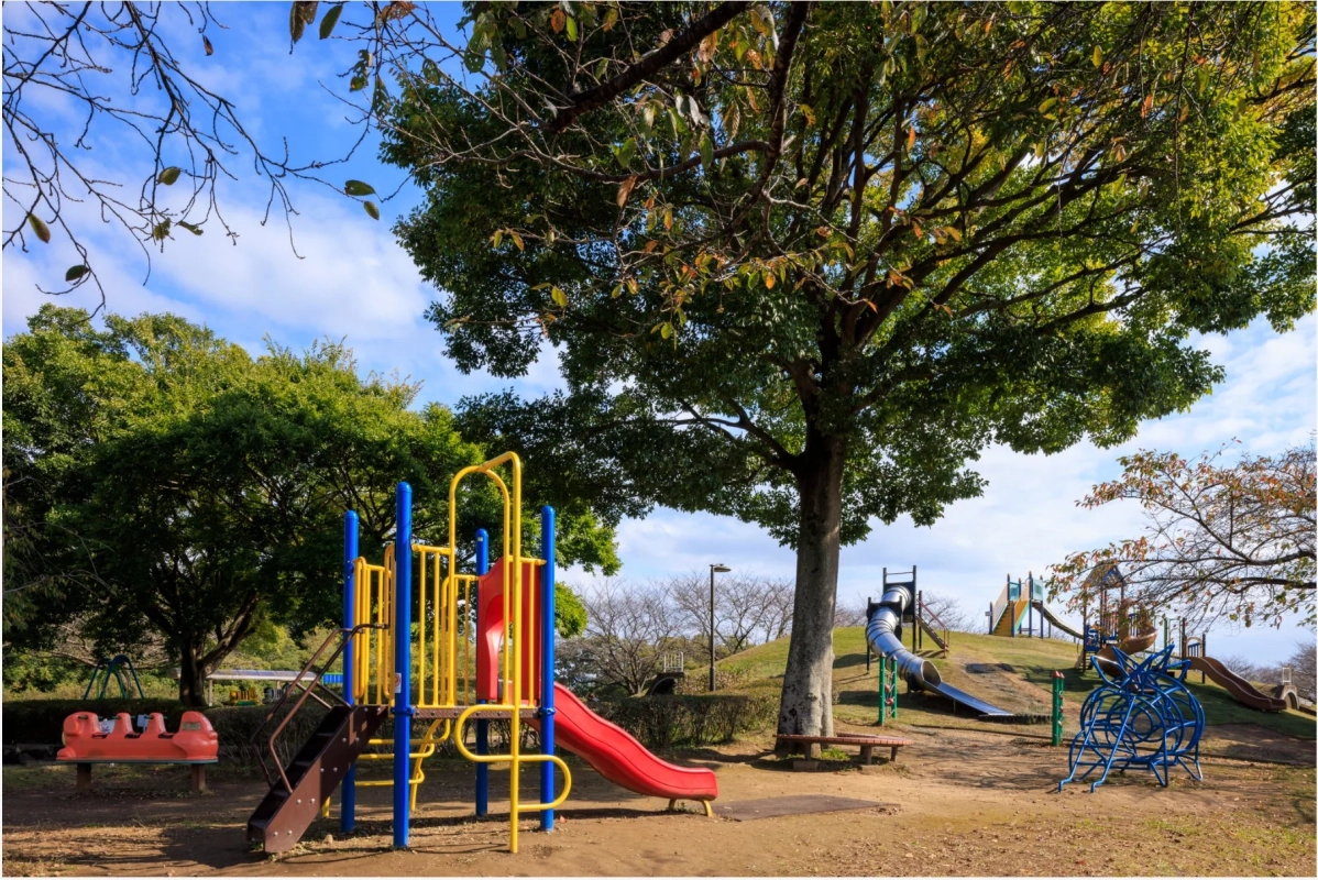 公園のカラフルな遊具