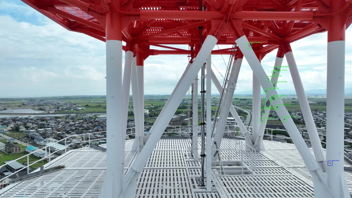 赤白鉄塔での検出例