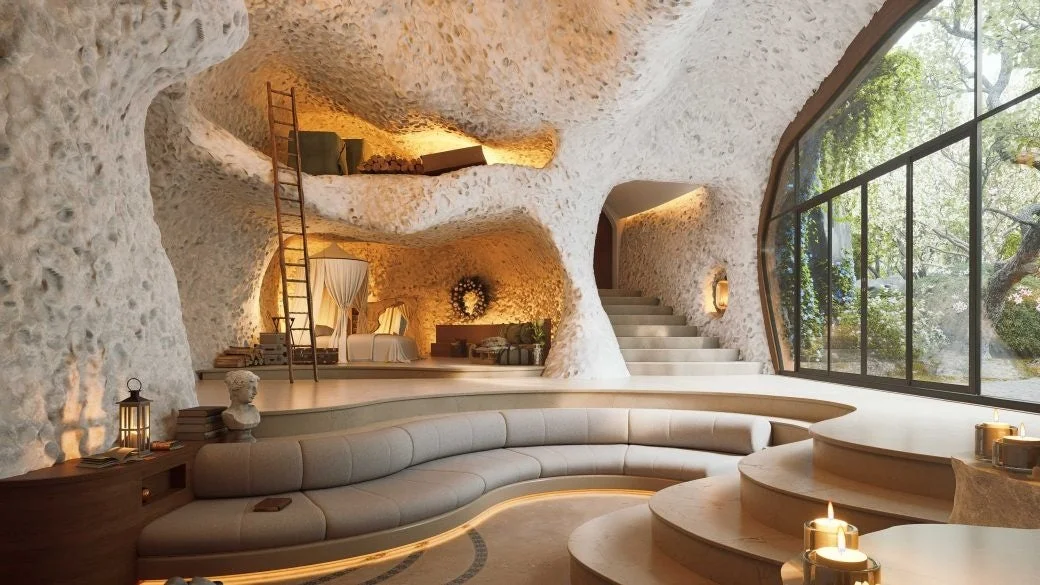 洞窟風、インテリア、リビングルーム