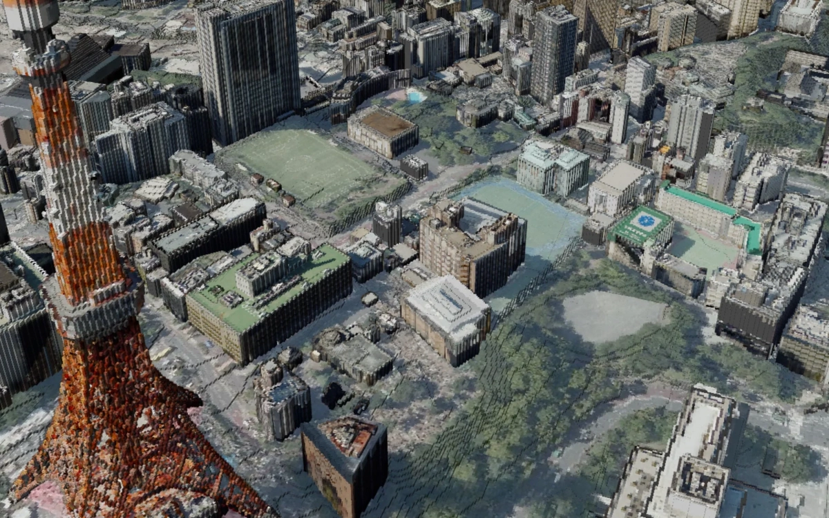 東京タワーを含む都市の鳥瞰図