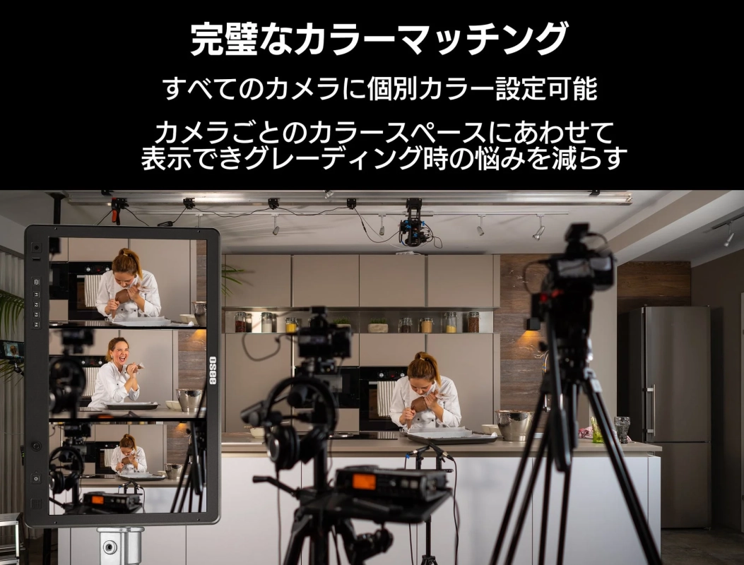 料理撮影でカラーマネジメントを活用する様子