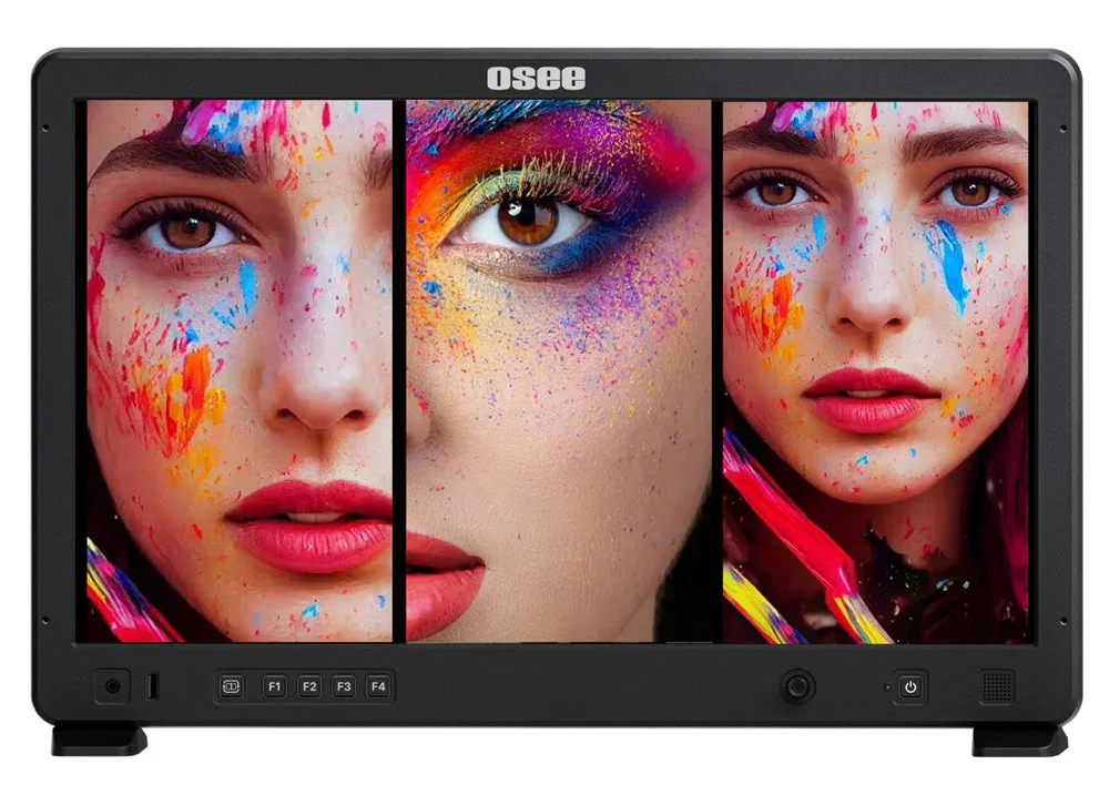 モニター画面に鮮やかな女性のポートレート