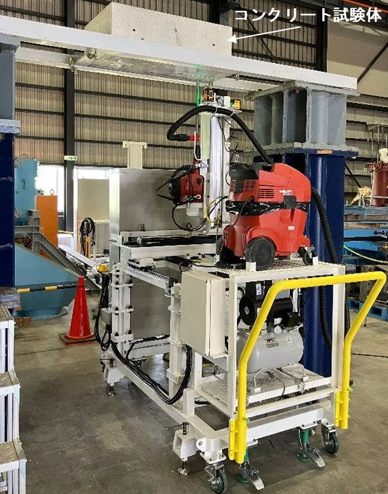コンクリート試験体を用いた性能確認試験の様子