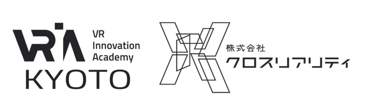 VR Innovation Academy KYOTOと株式会社クロスリアリティのロゴ
