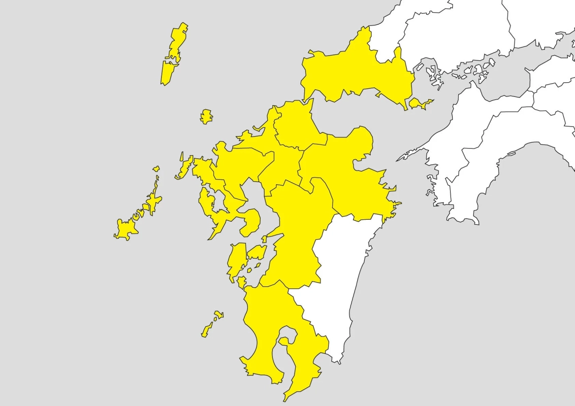 九州地方の地図