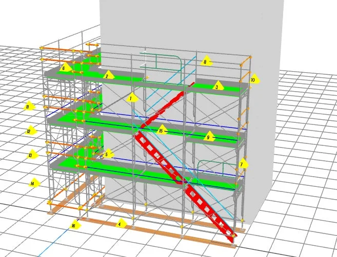 足場の3Dモデル