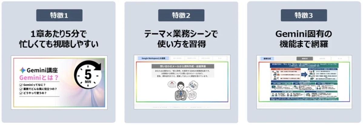 Gemini講座の3つの特徴