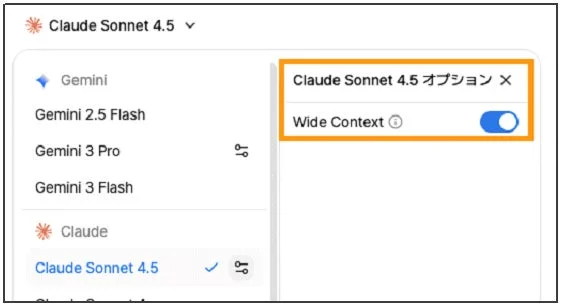 Wide Context オプションの追加