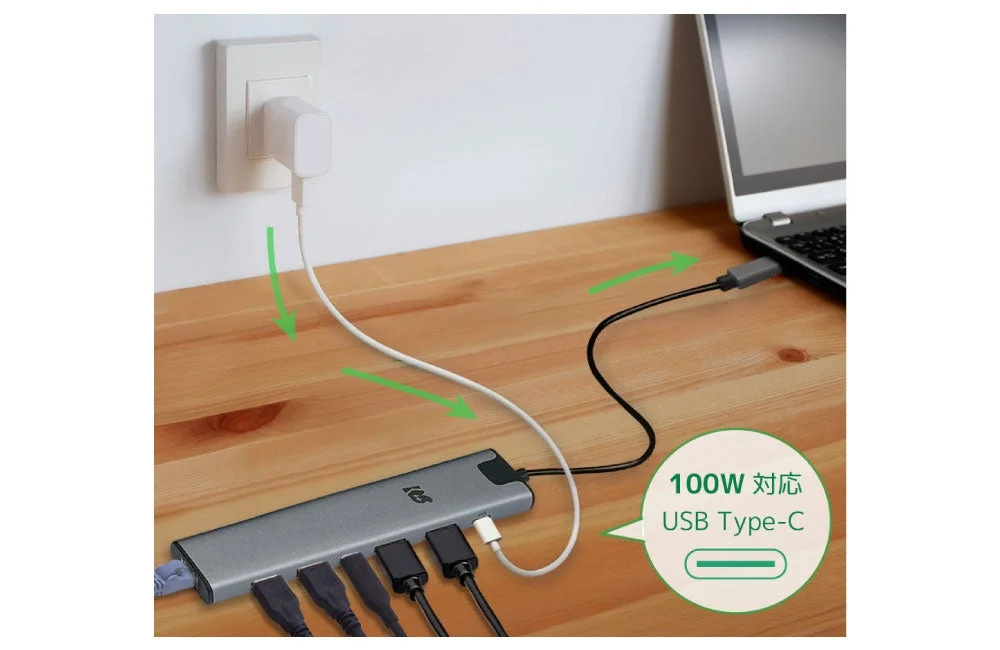 USB Type-C対応多機能ハブによるPD給電