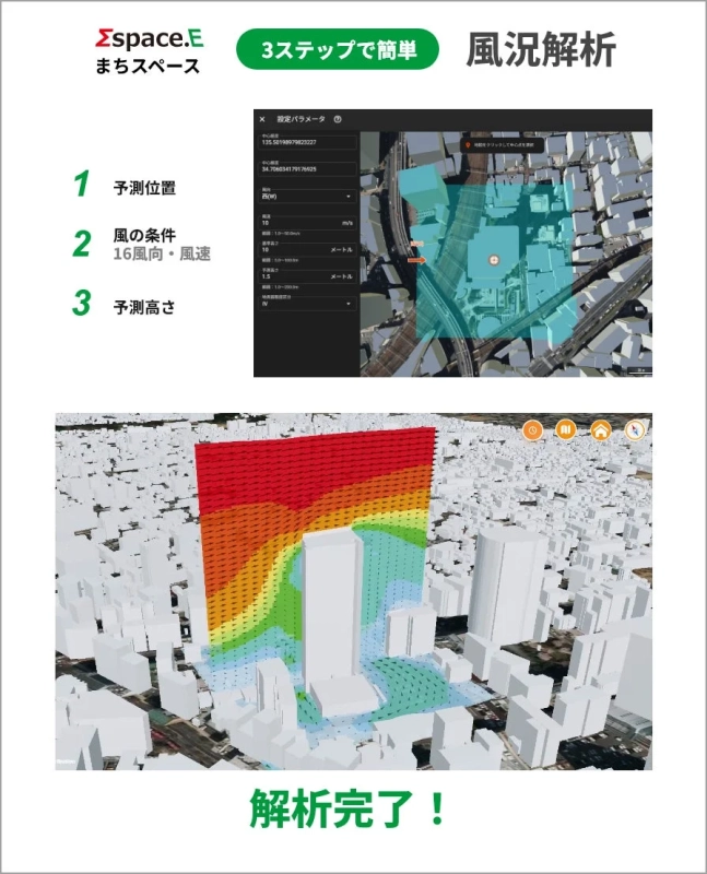 「Σspace.E まちスペース」による3ステップの風況解析サービスの紹介