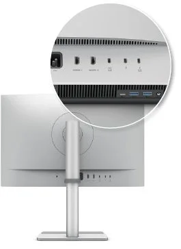 モニター背面とポートの画像