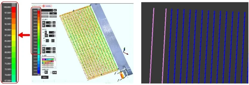 かぶり厚さのカラーマップ表示
