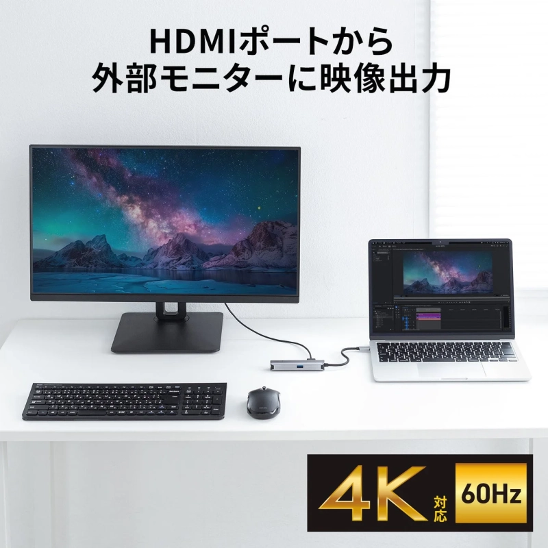 HDMIポートから外部モニターに映像出力