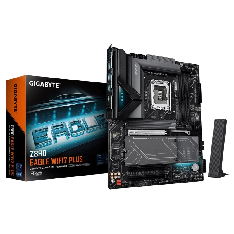 Z890 EAGLE WIFI7 PLUSの本体とパッケージ