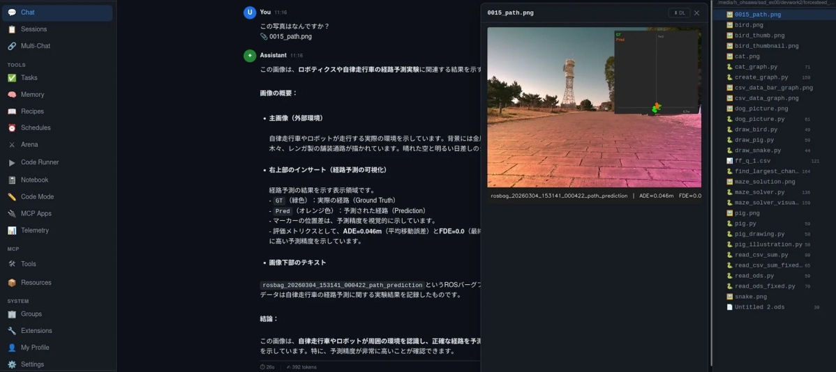 自律走行車の経路予測実験結果を示すUI画面