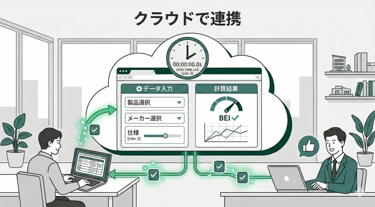 クラウド連携を示すイラスト