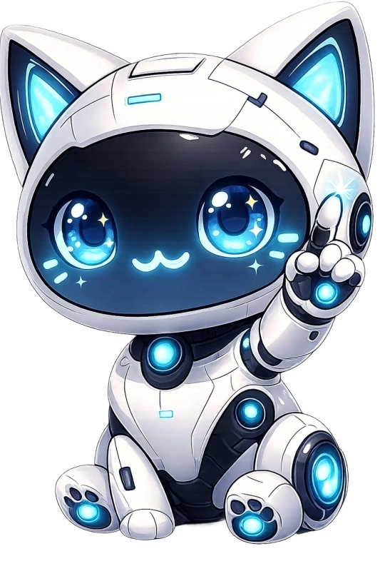 キュートなネコ型ロボットのキャラクター