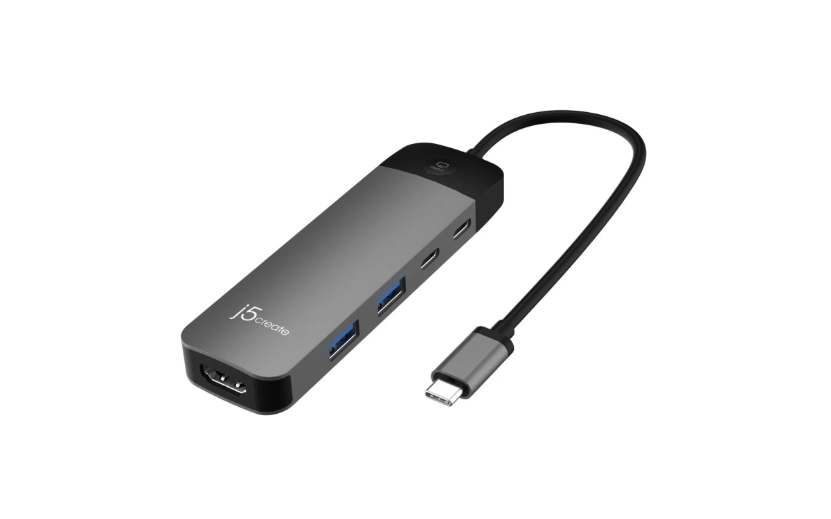 USB-C to 4K60Hz HDMI&画面ON/OFFスイッチ付+PD100W 6in1 マルチハブ JCD3002