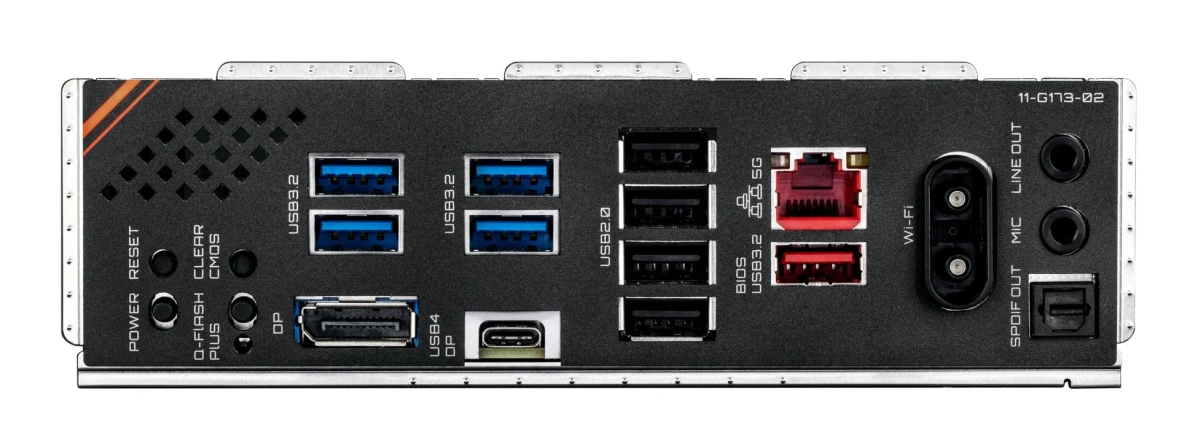 Z890M FORCE DUO X WIFI7の背面I/Oパネル