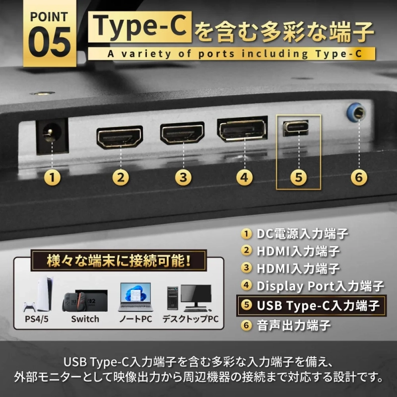 豊富な入力端子