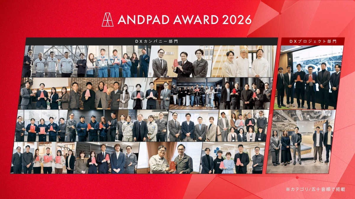 ANDPAD AWARD 2026 DX カンパニー 部門 DX プロジェクト 部門 ※カテゴリ/五十音順で掲載