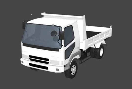 白い小型トラックの3Dイラスト