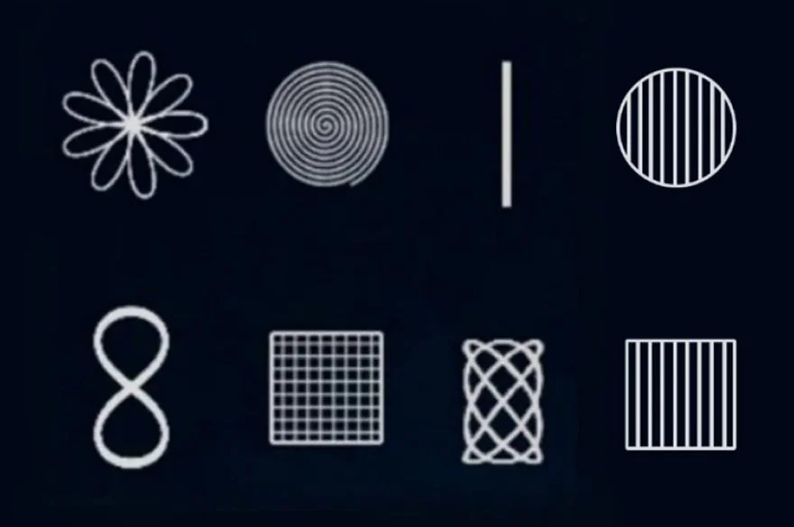 レーザーの波形パターン