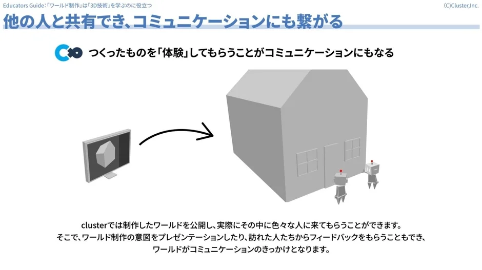 ワールド制作が3D技術学習とコミュニケーションに繋がる