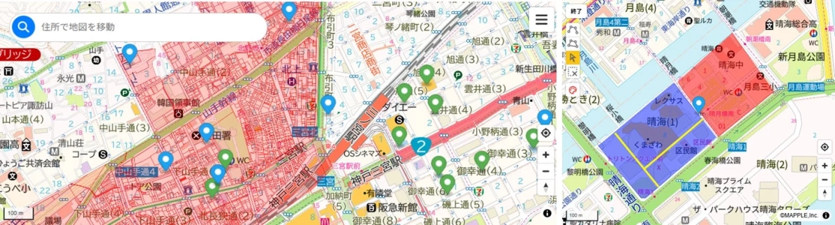 地図画面のUI例