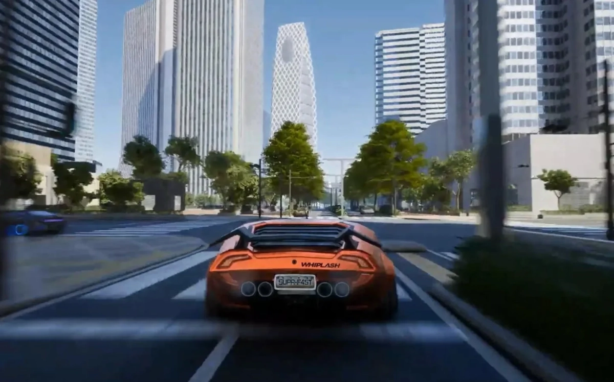 都市を走るスポーツカー