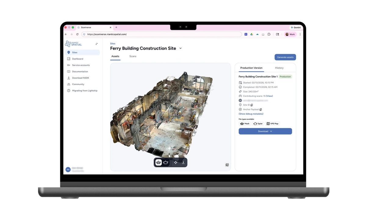 ウェブアプリでの建設現場3Dモデル