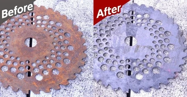 ブレードの錆除去ビフォーアフター