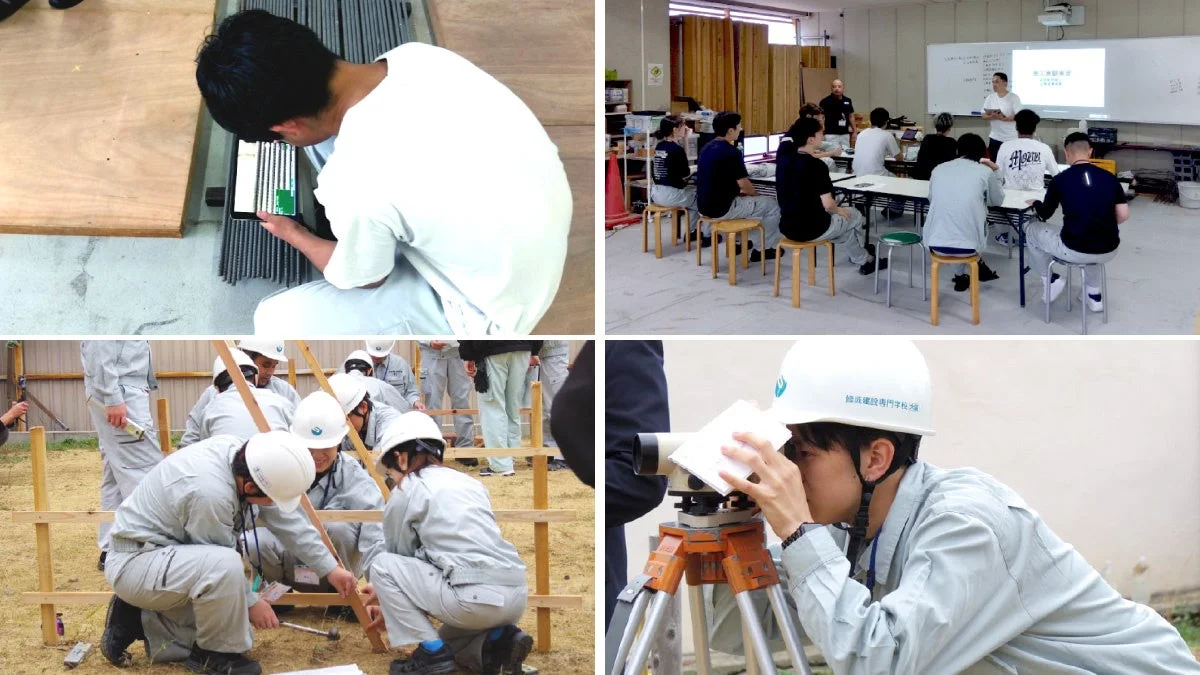 建設現場での実践的な学習風景
