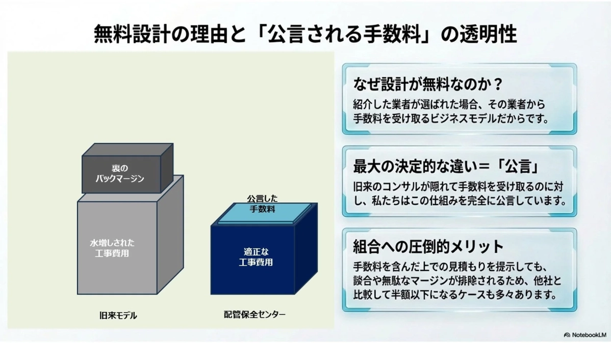 無料設計の理由と「公言される手数料」の透明性